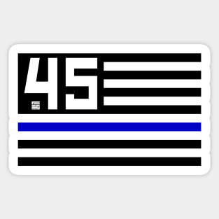 45 Supports The BLUE Flag (Hoz) Sticker